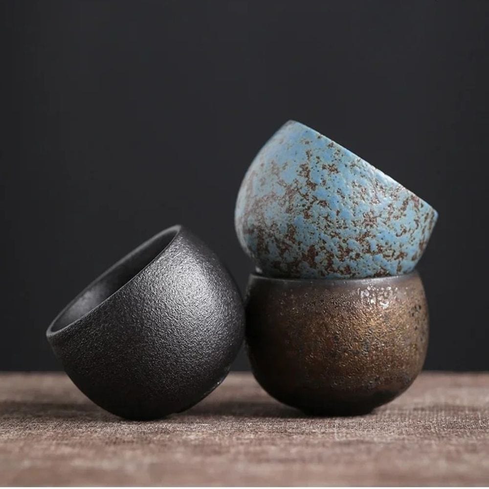 Tasse à thé japonaise en céramique Style rétro wabi-sabi (60 ml)