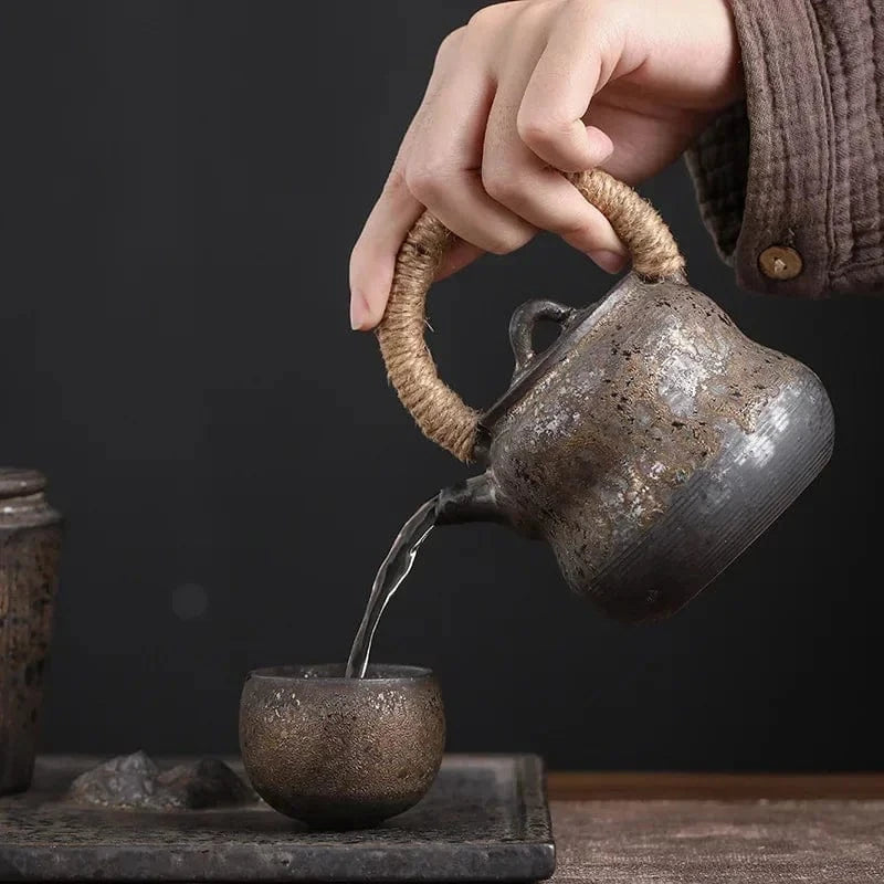 Tasse à thé japonaise en céramique Style rétro wabi-sabi (60 ml)