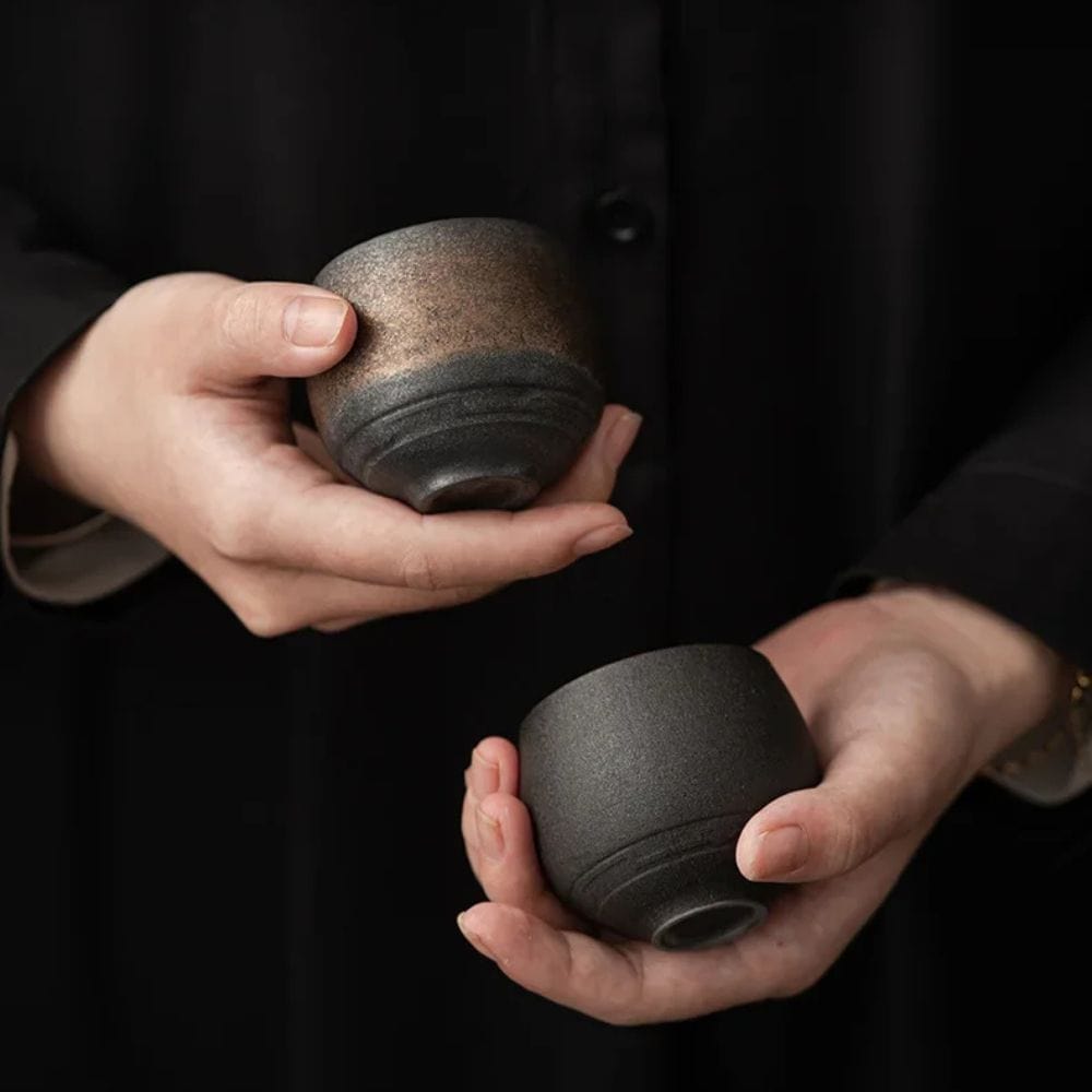 Tasse à thé japonaise grès artisanal style ancien
