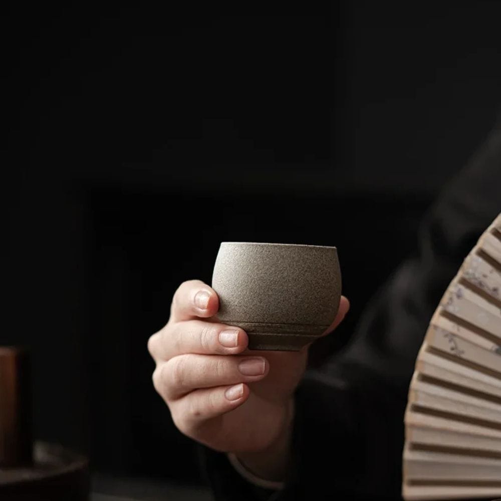 Tasse à thé japonaise grès artisanal style ancien