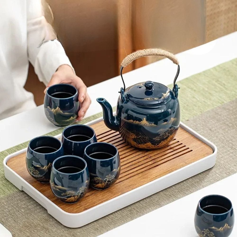 Tasse à thé japonaise noire en céramique 180 ml