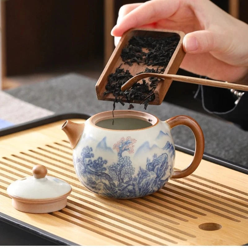 Théière en céramique Ru Kiln style chinois Xishi 220 ml