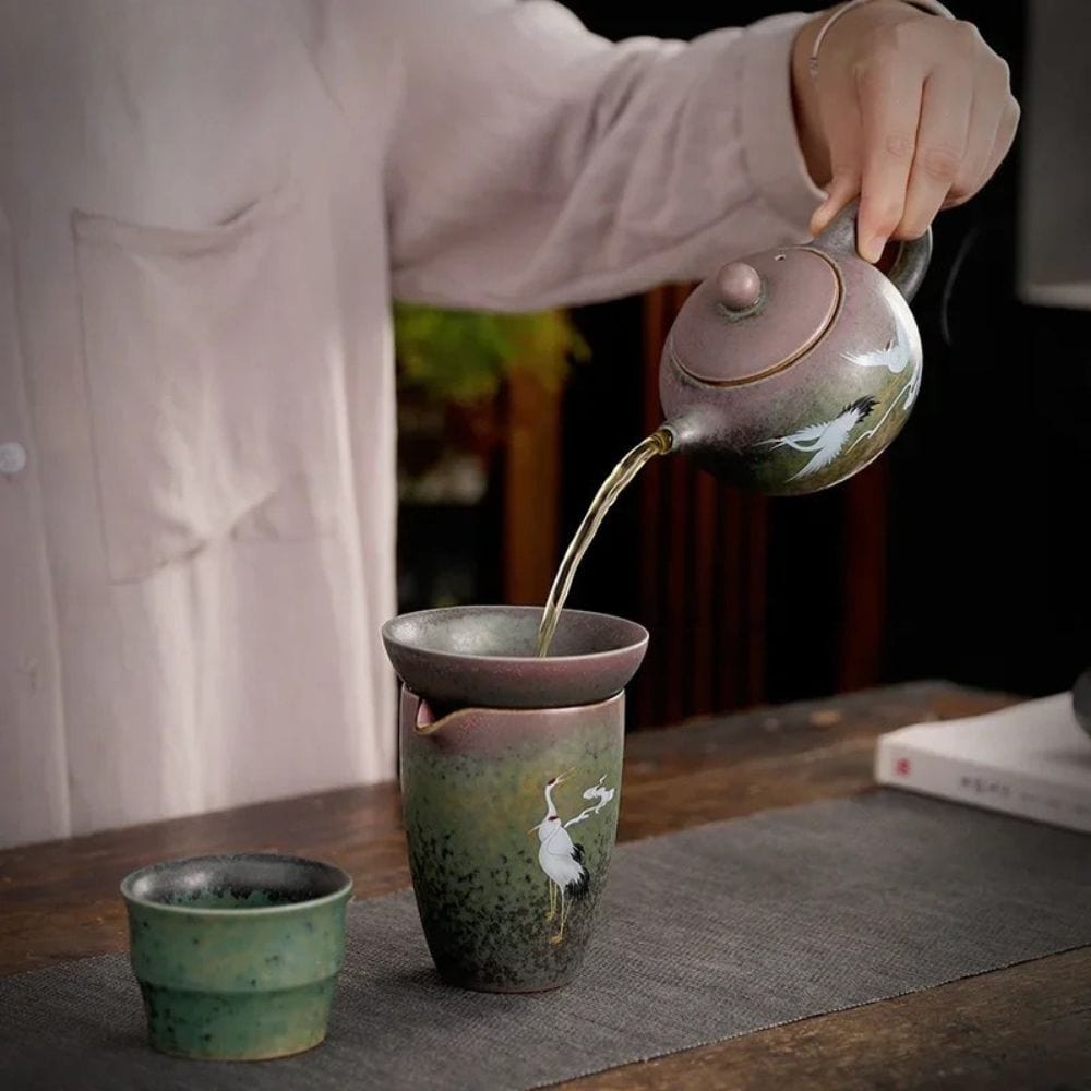 Théière en céramique vintage fabrication artisanale