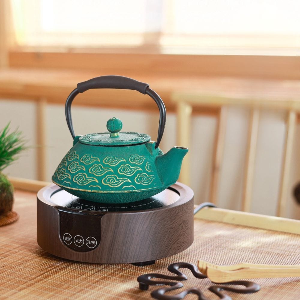 Théière en fonte japonaise émaillée motif nuage 800 ml