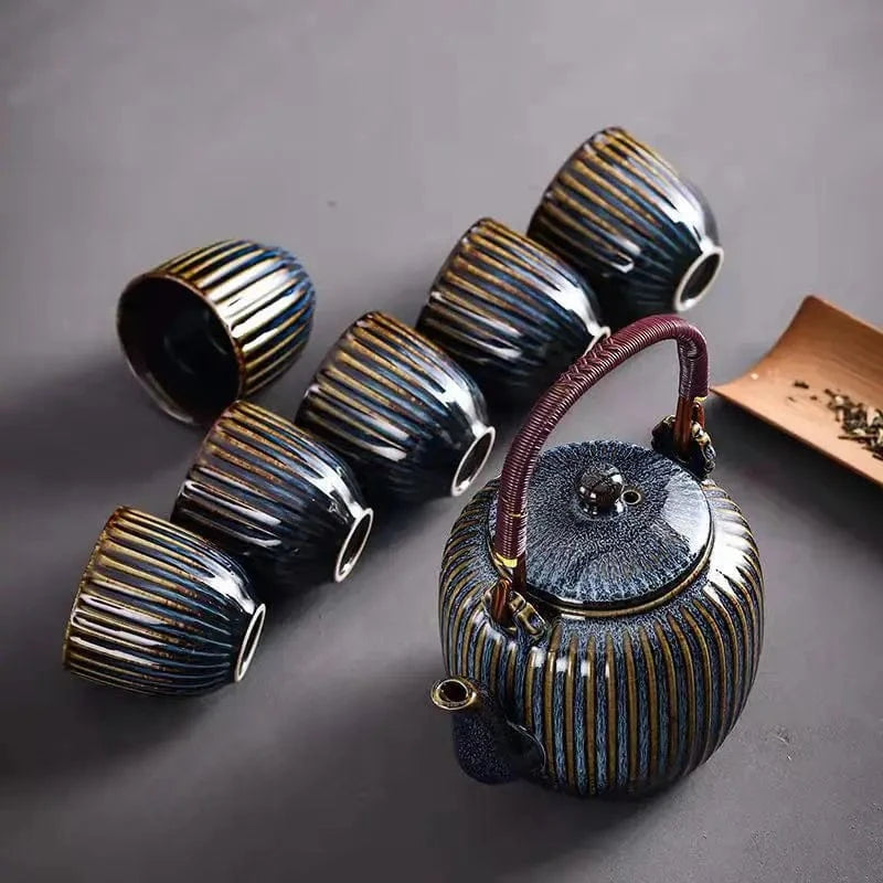 Théière en porcelaine avec filtre 800 ml style chinois élégant