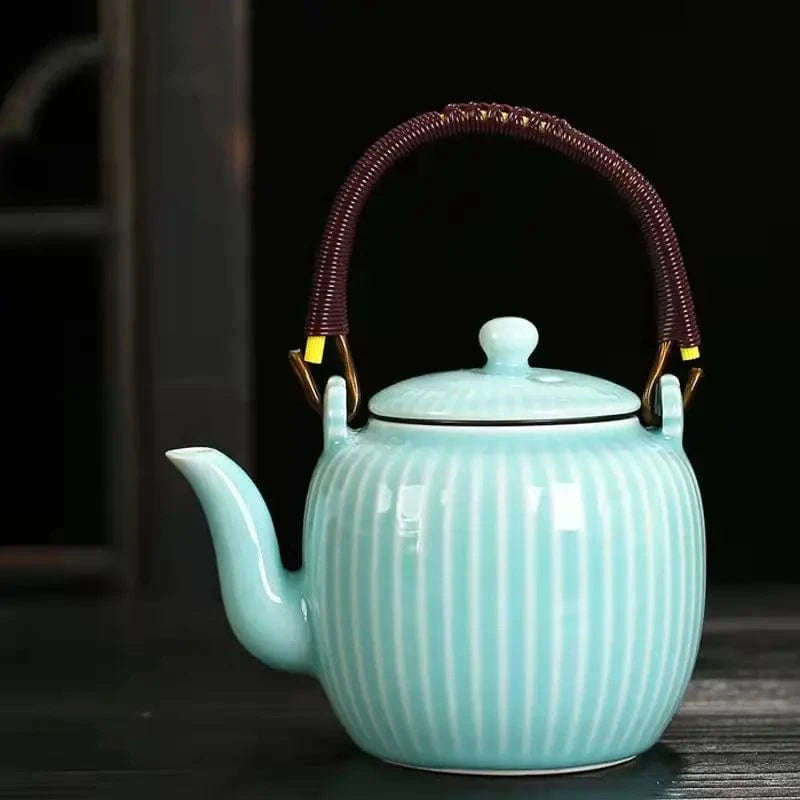 Théière en porcelaine avec filtre 800 ml style chinois élégant