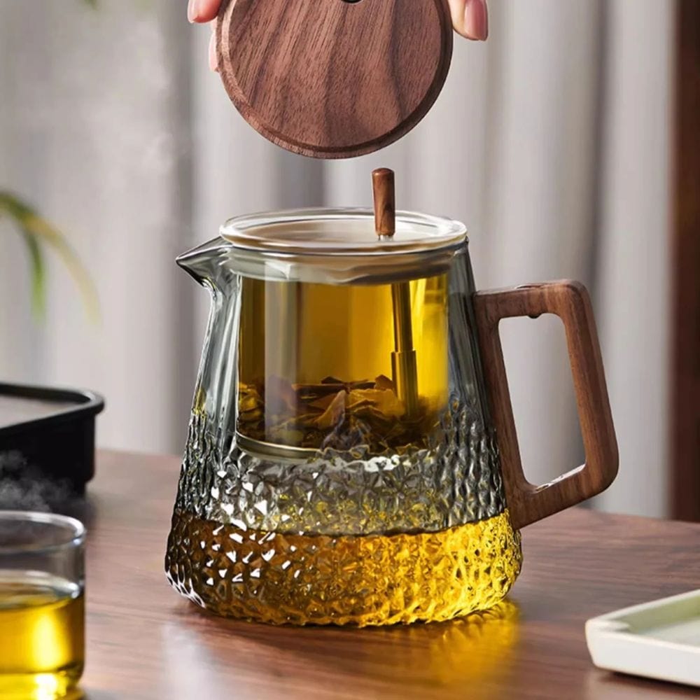 Théière en verre avec filtre & couvercle magnétique 450 ml