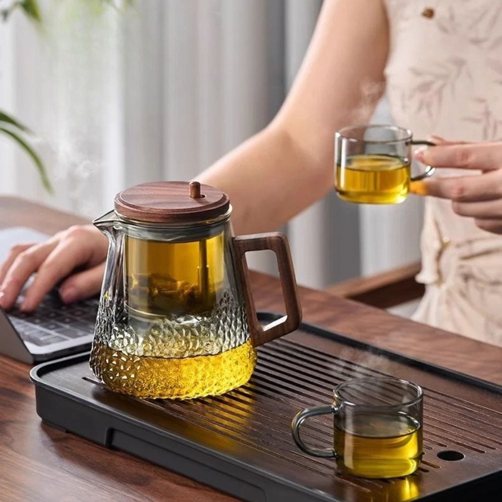 Théière en verre avec filtre & couvercle magnétique 450 ml