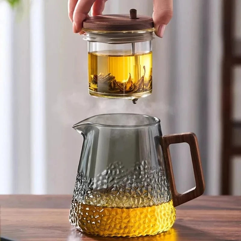 Théière en verre avec filtre & couvercle magnétique 450 ml