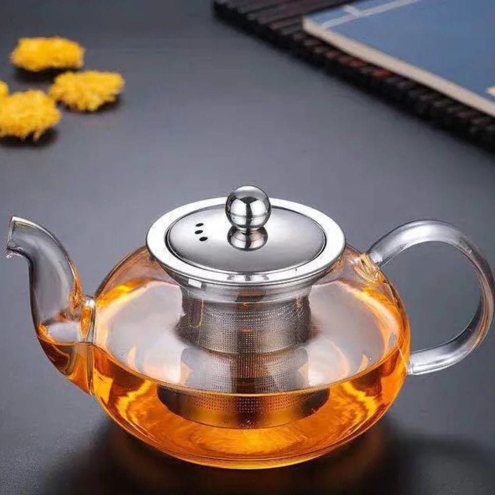 Théière en verre avec infuseur inox 900 ml résistant à la chaleur