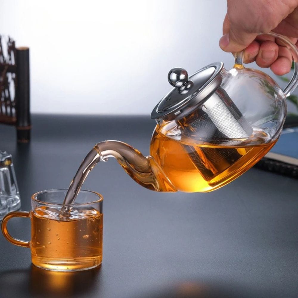 Théière en verre avec infuseur inox 900 ml résistant à la chaleur