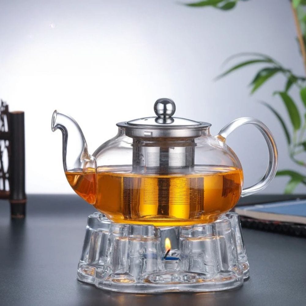 Théière en verre avec infuseur inox 900 ml résistant à la chaleur