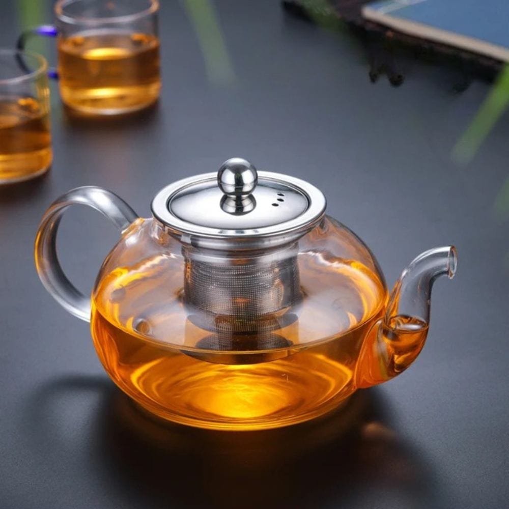 Théière en verre avec infuseur inox 900 ml résistant à la chaleur