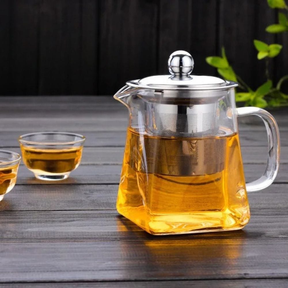 Théière en verre borosilicate 350 ml avec filtre inox