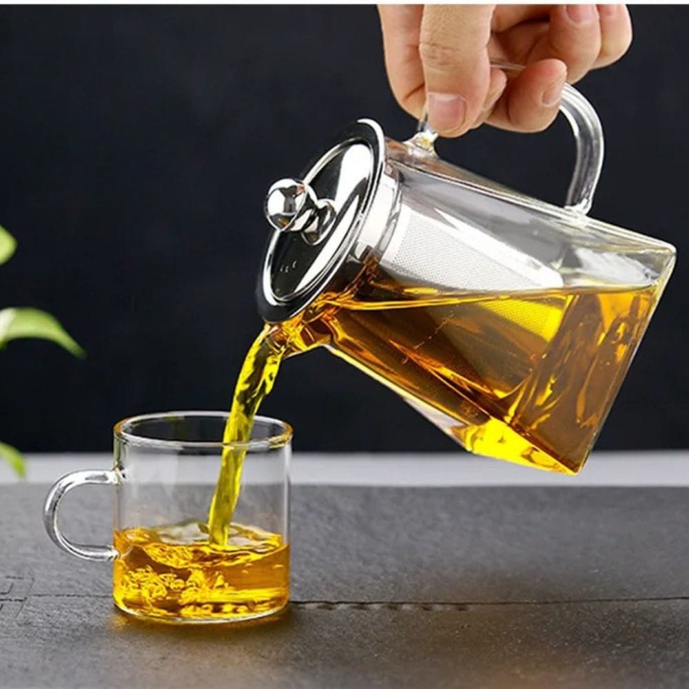 Théière en verre borosilicate 350 ml avec filtre inox