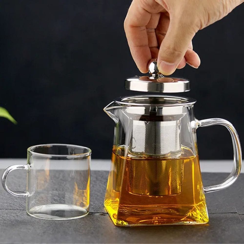 Théière en verre borosilicate 350 ml avec filtre inox