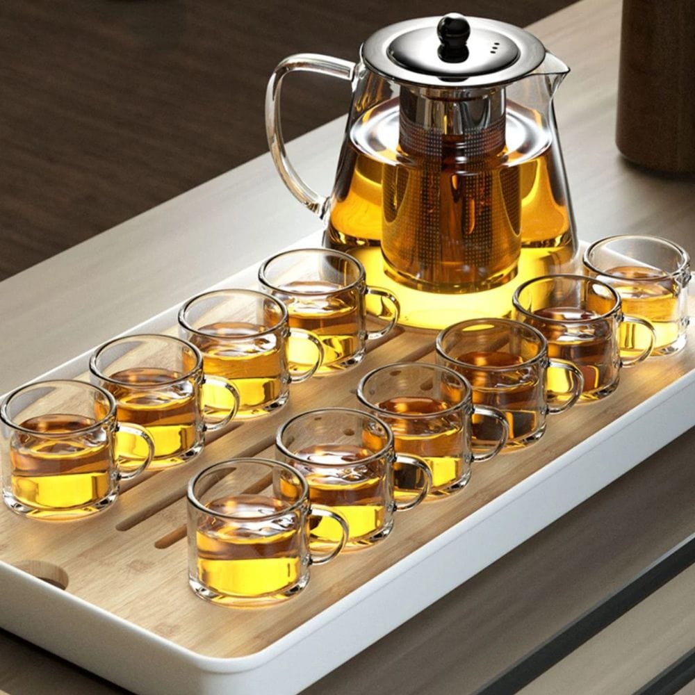 Théière en verre borosilicate 500 ml avec filtre inox intégré