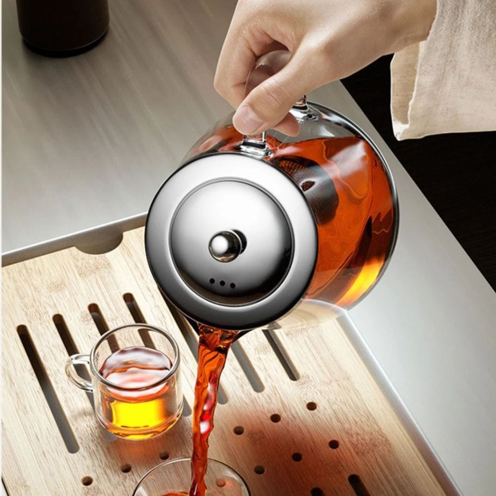 Théière en verre borosilicate 500 ml avec filtre inox intégré