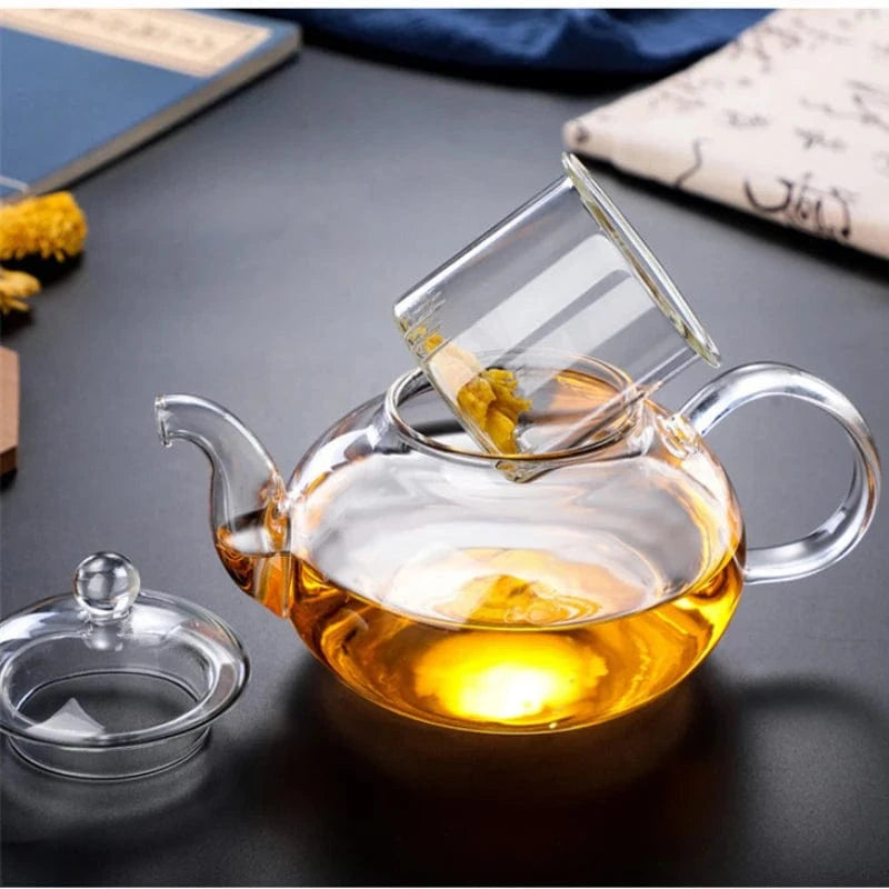Théière en verre borosilicate avec filtre 400 ml à 1,6 L