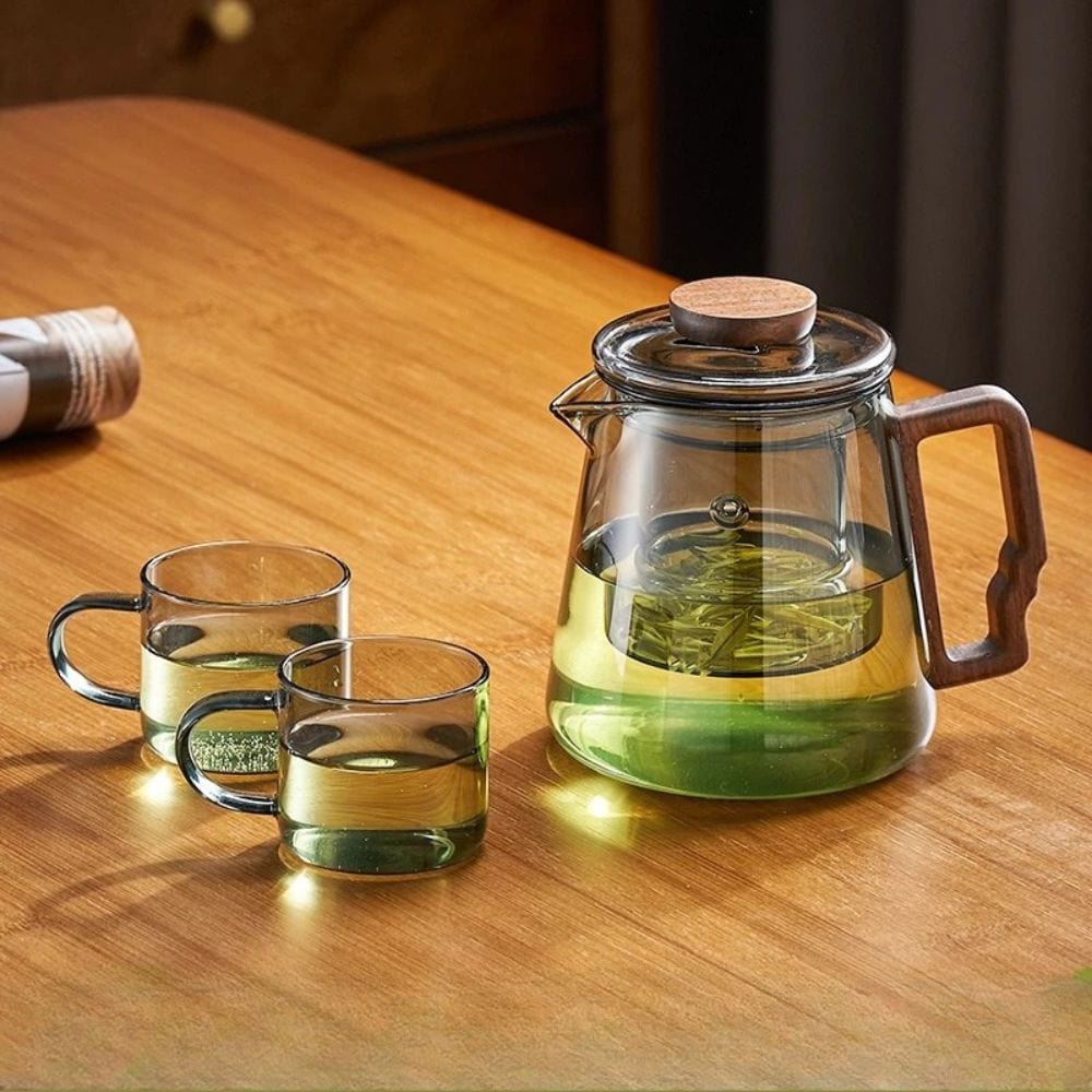Théière en verre épais 620 ml avec filtre Service Kung Fu