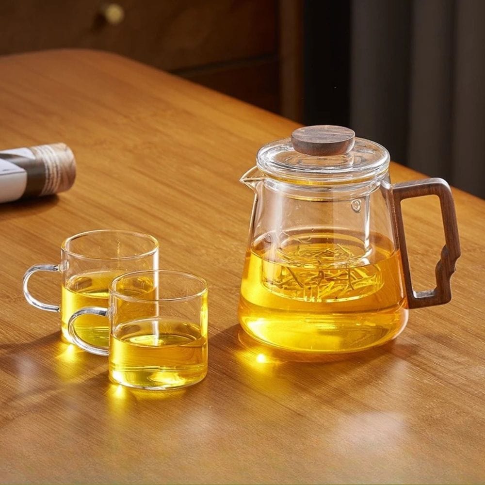 Théière en verre épais 620 ml avec filtre Service Kung Fu