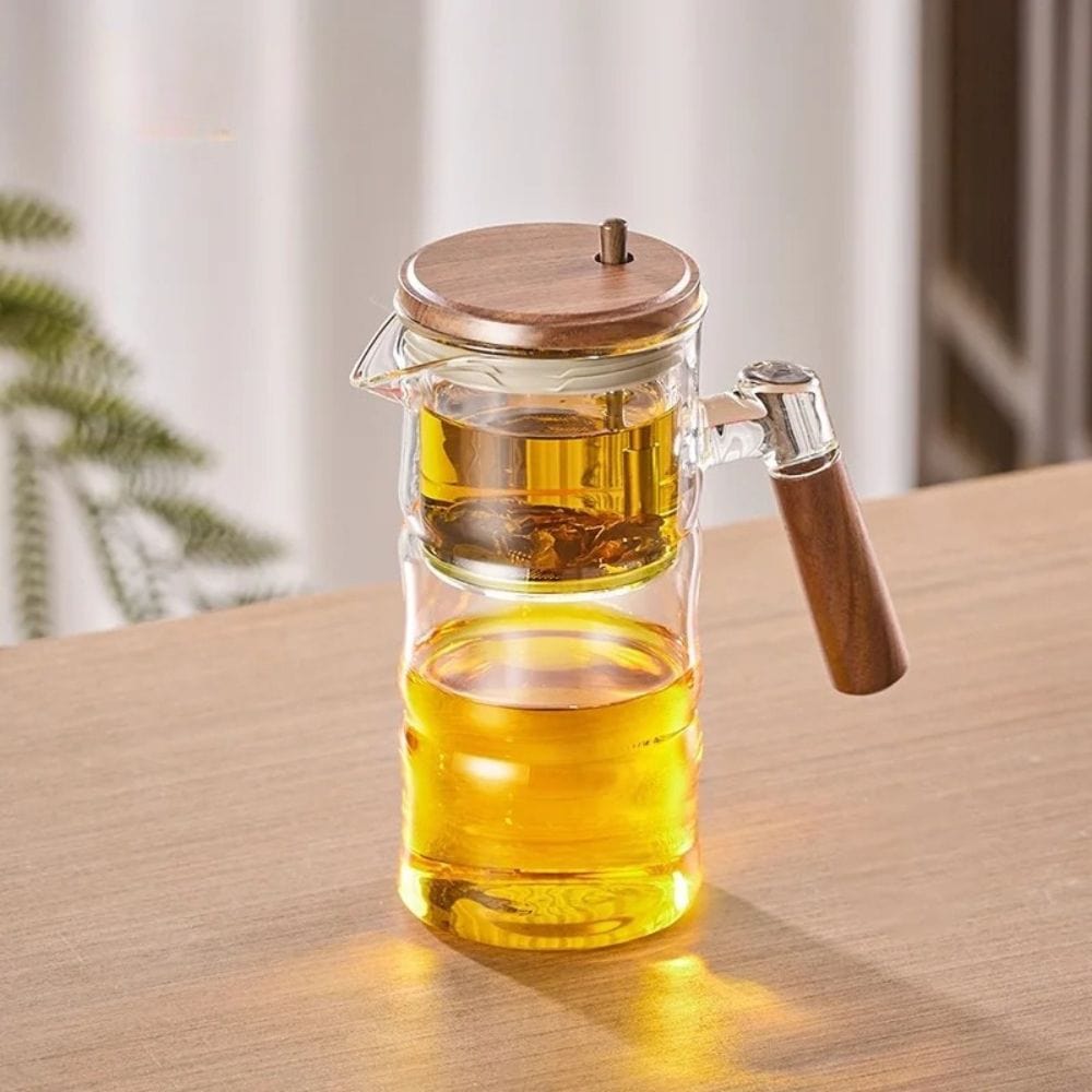 Théière en verre forme bambou avec filtre Set 500 ml