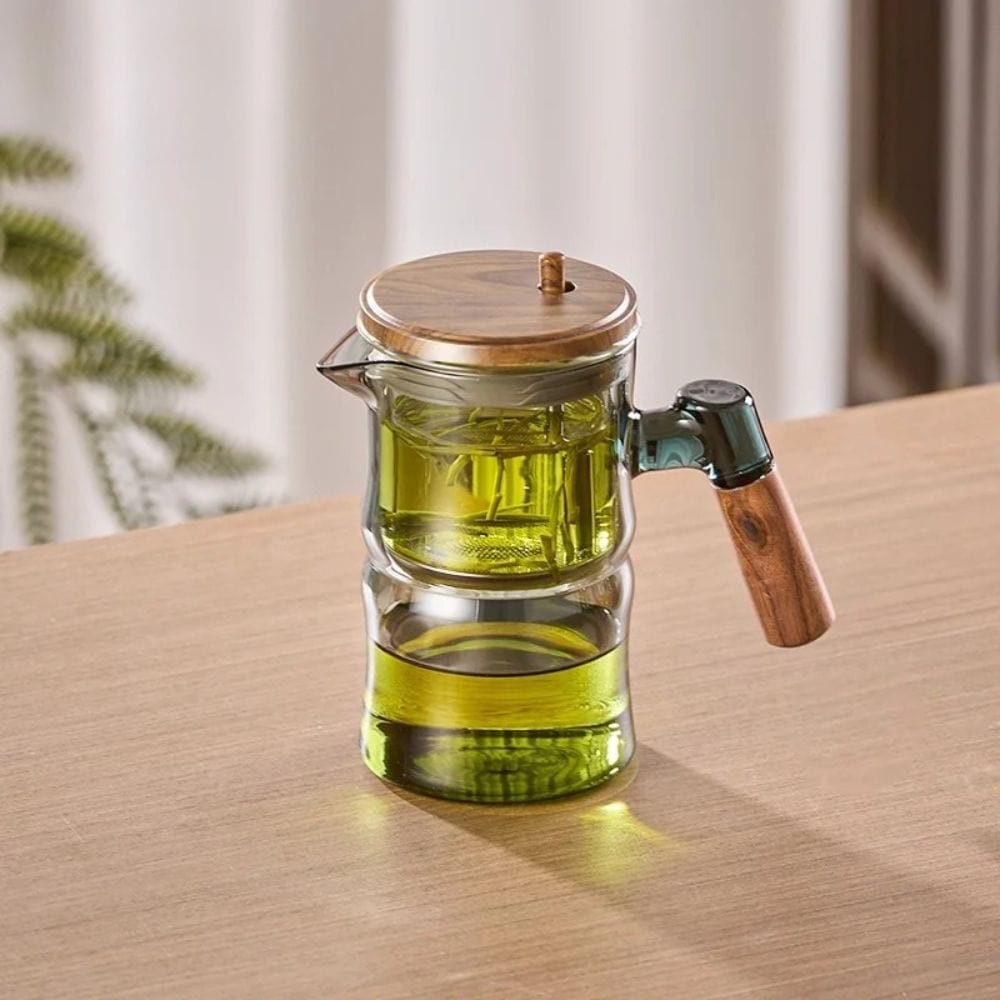 Théière en verre forme bambou avec filtre Set 500 ml