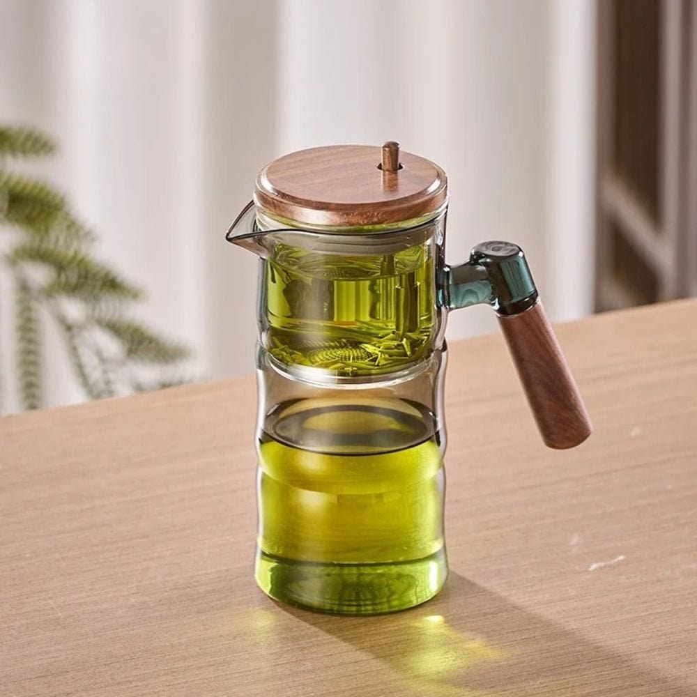 Théière en verre forme bambou avec filtre Set 500 ml
