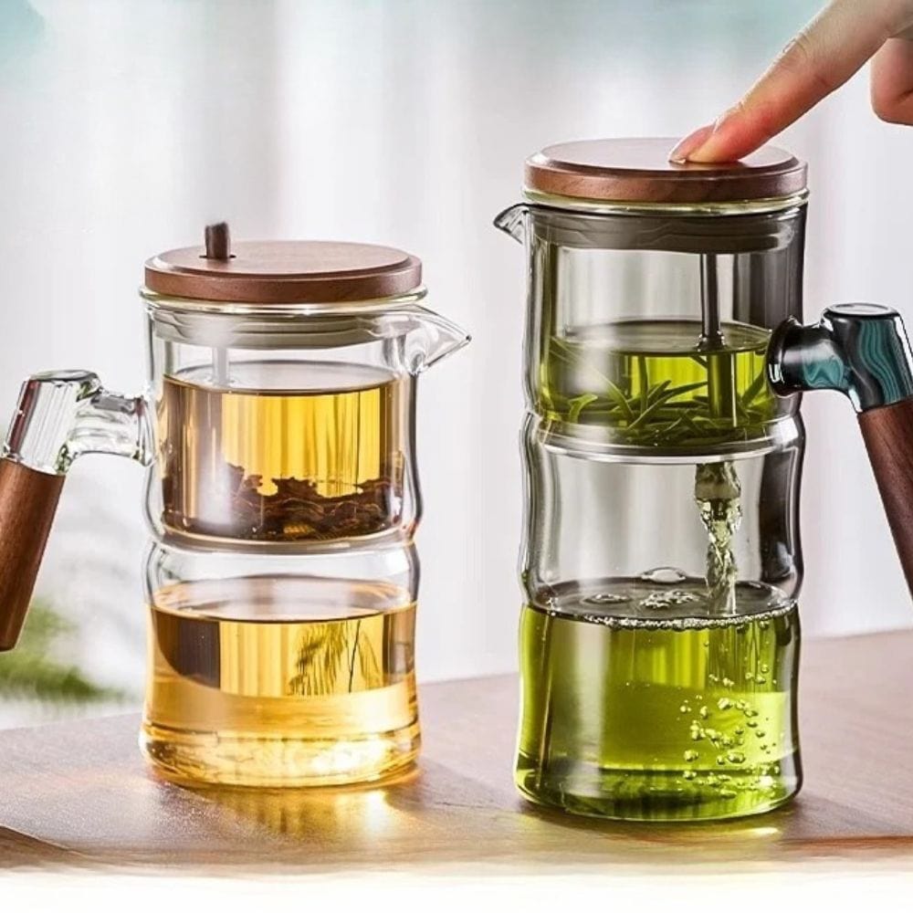 Théière en verre forme bambou avec filtre Set 500 ml