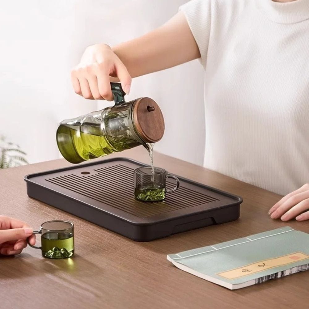 Théière en verre forme bambou avec filtre Set 500 ml