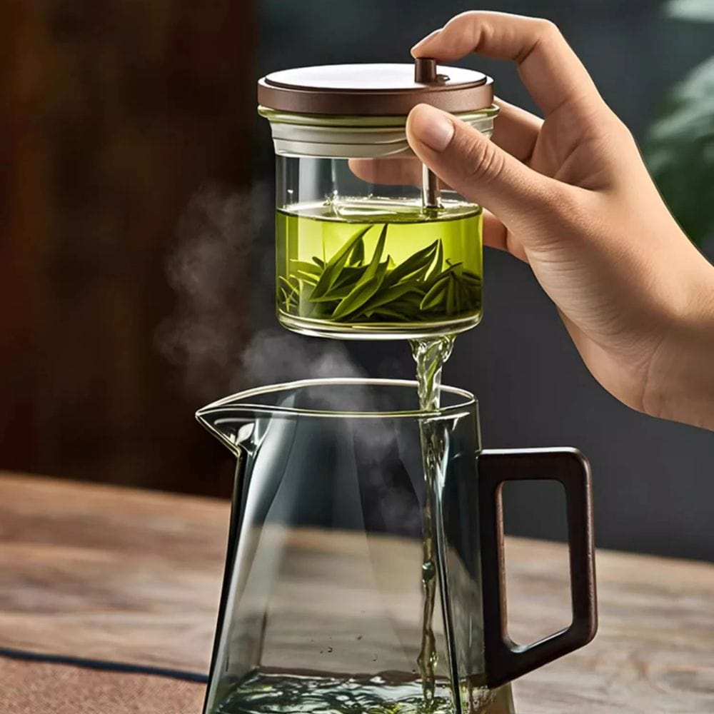 Théière flottante en verre Infuseur intégré 900 ml