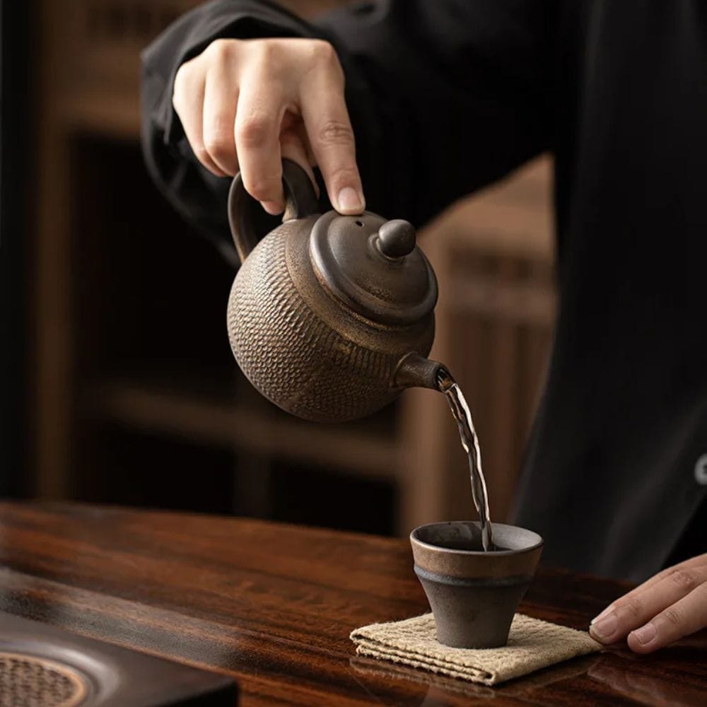 Théière japonaise en céramique émaillée 200 ml artisanale