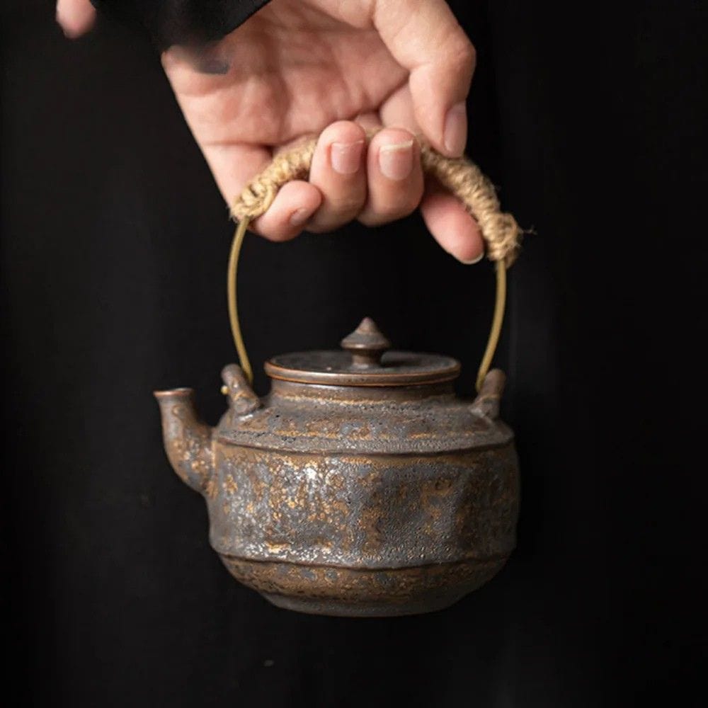 Théière japonaise en céramique émaillée 200 ml artisanale