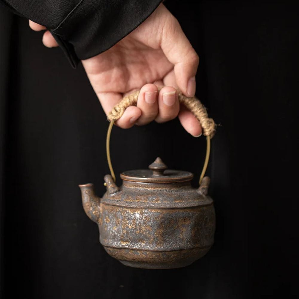 Théière japonaise en céramique émaillée 200 ml artisanale
