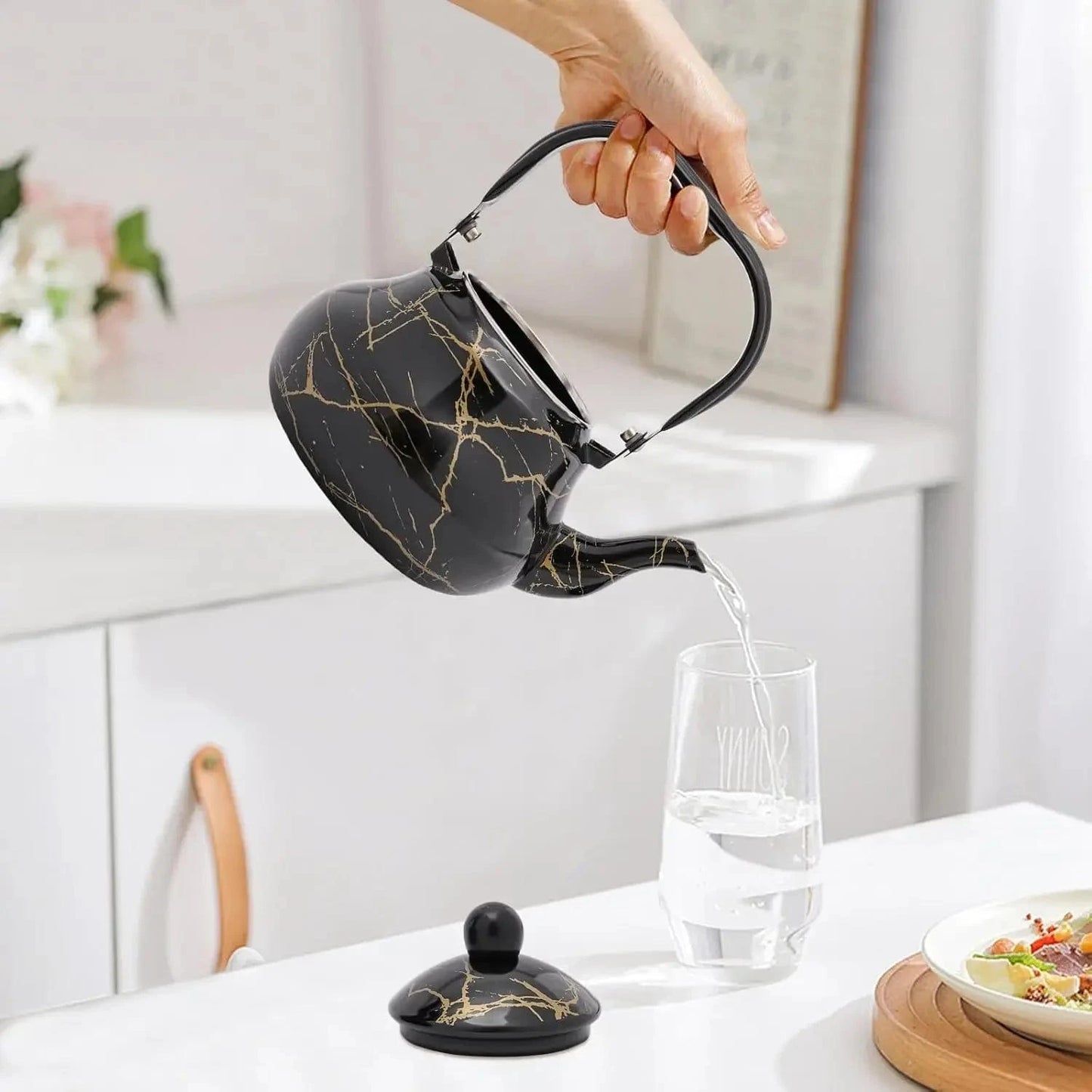 Théière vintage en émail 2L compatible induction & gaz