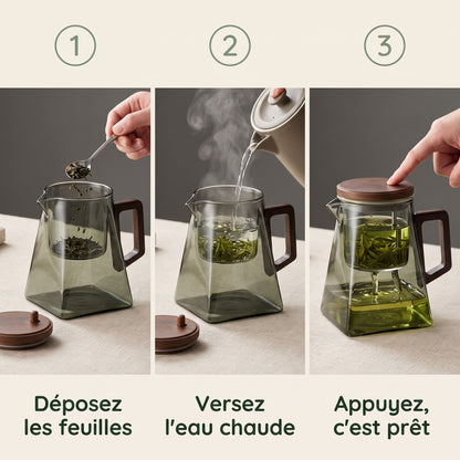 Théière flottante en verre Infuseur intégré