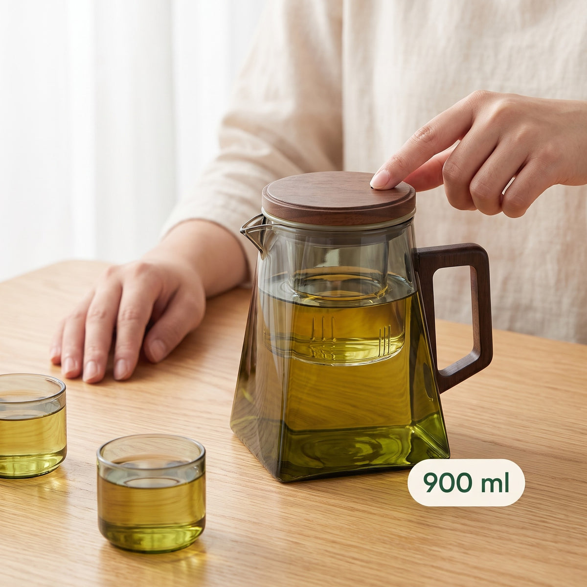 Théière flottante en verre Infuseur intégré