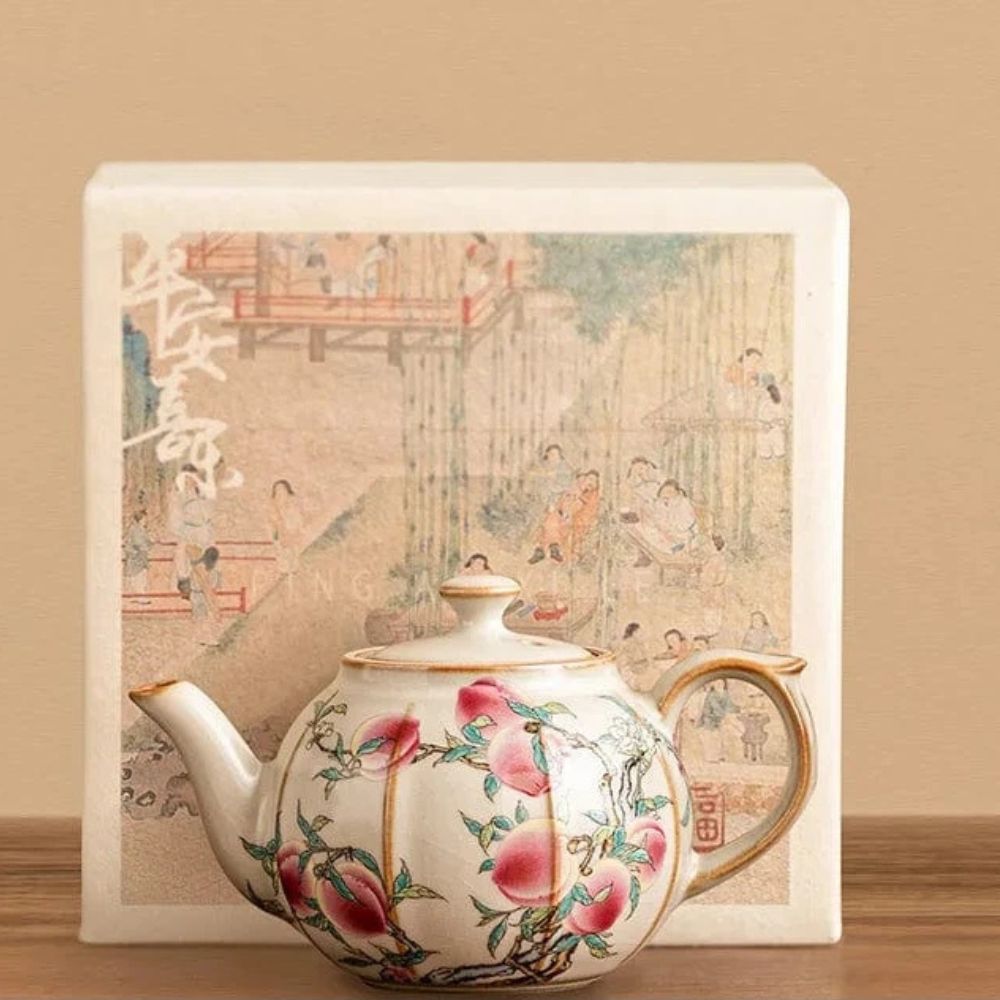 Théière artisanale japonaise rose