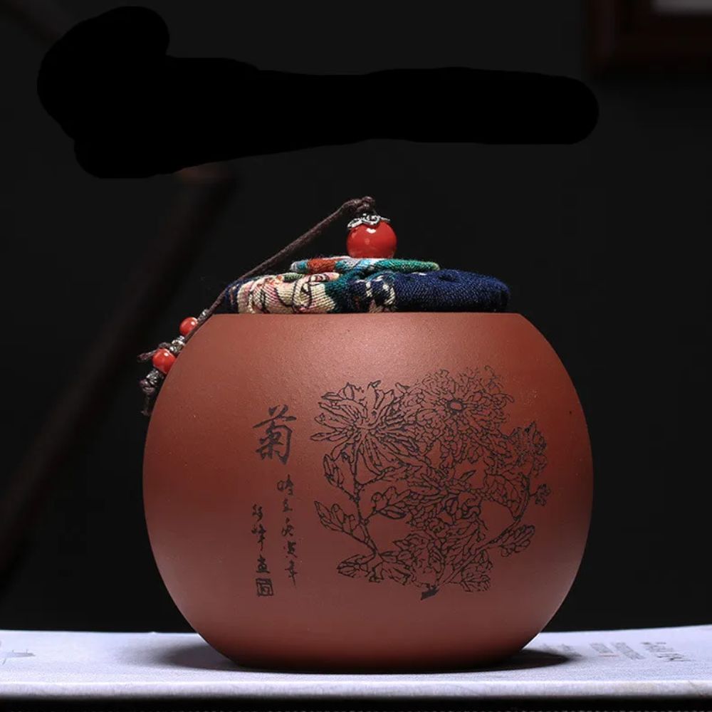 Boîte à thé en argile pot hermétique en terre