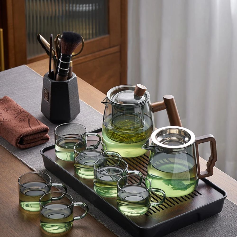 Théière en verre épais avec filtre Service Kung Fu