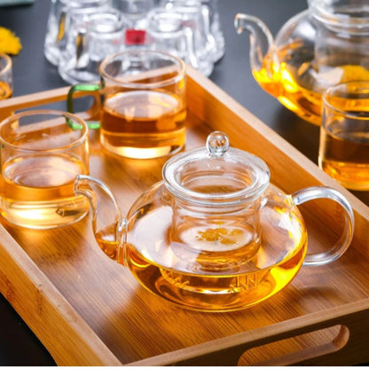 Théière en verre borosilicate avec filtre