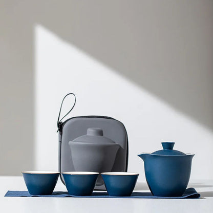 Service à thé portable en porcelaine céramique kit de voyage