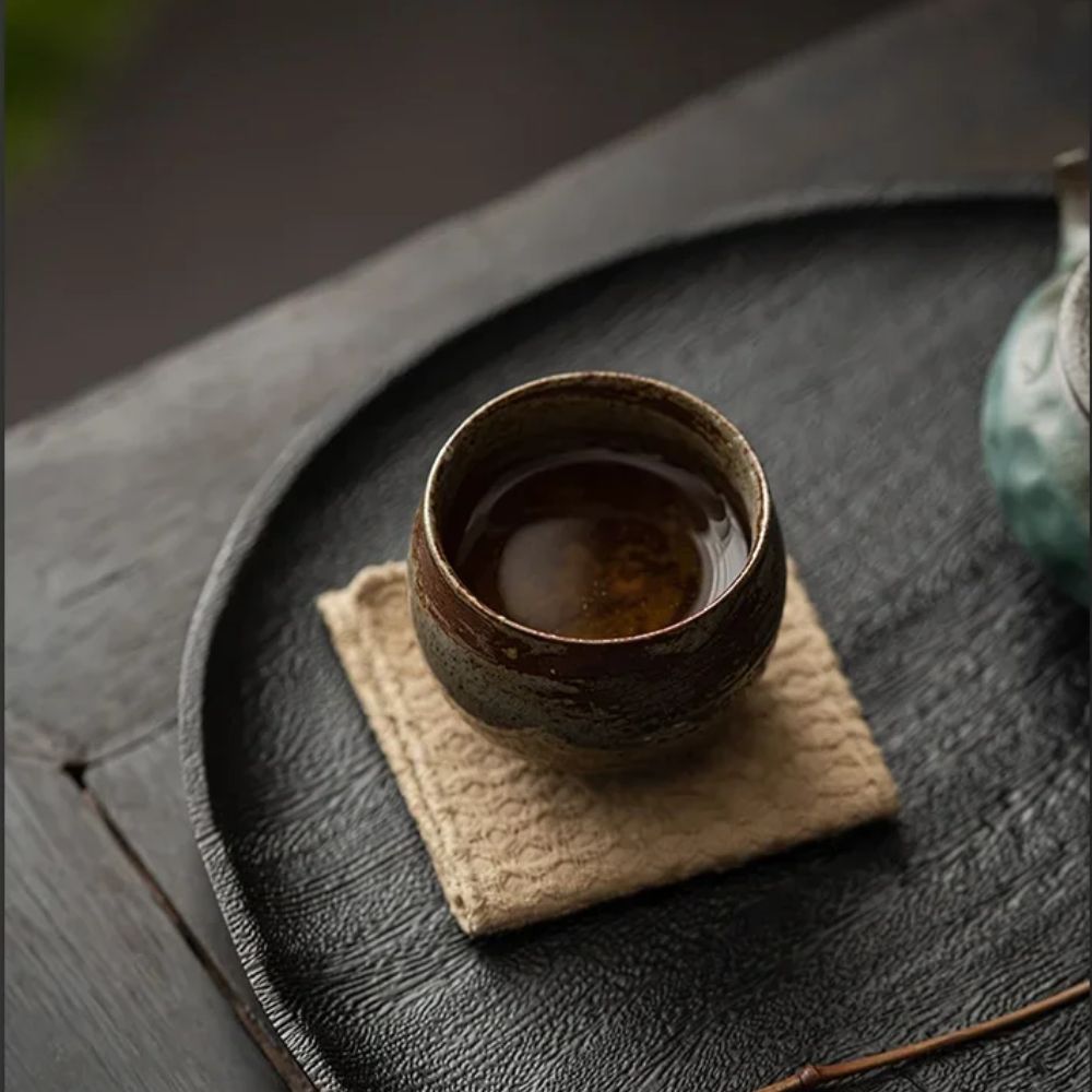 Tasse à thé japonaise grès artisanal style ancien