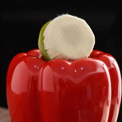 Boîte à thé en céramique forme piment ou fraise