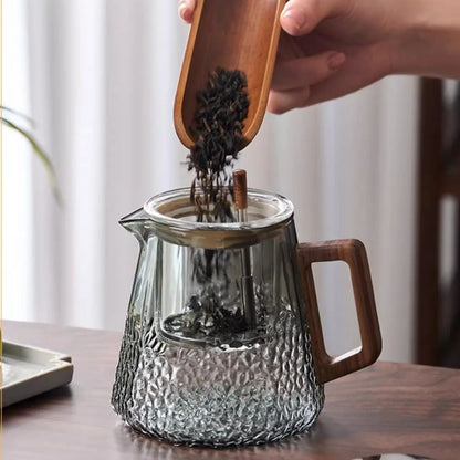 Théière en verre avec filtre couvercle magnétique