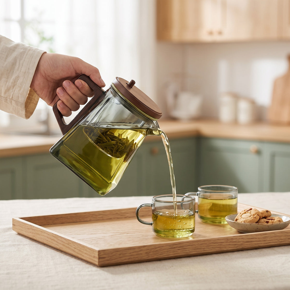 Théière flottante en verre Infuseur intégré
