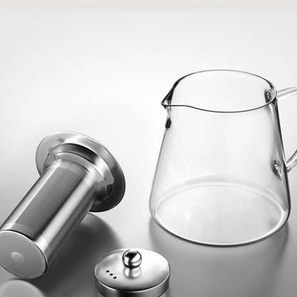 Théière en verre borosilicate avec filtre inox intégré