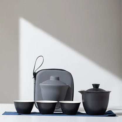 Service à thé portable en porcelaine céramique kit de voyage