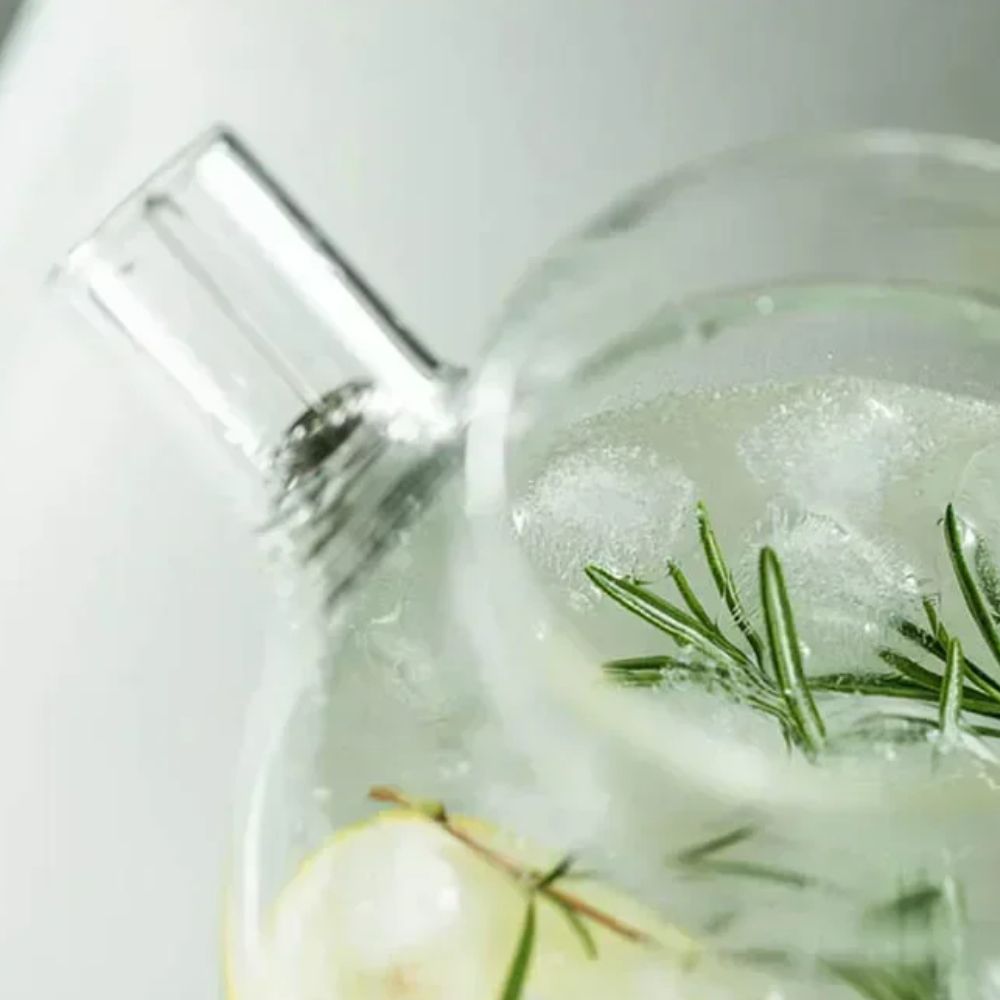 Théière en verre borosilicate avec couvercle bois