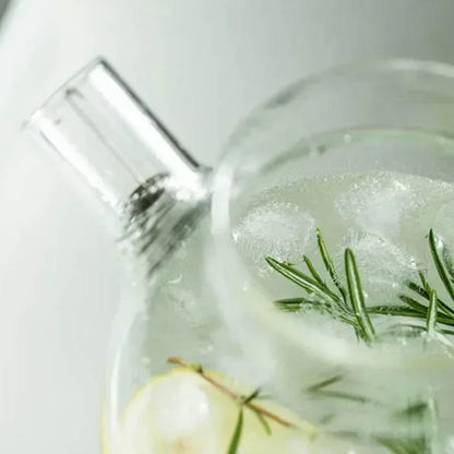 Théière en verre borosilicate avec couvercle bois